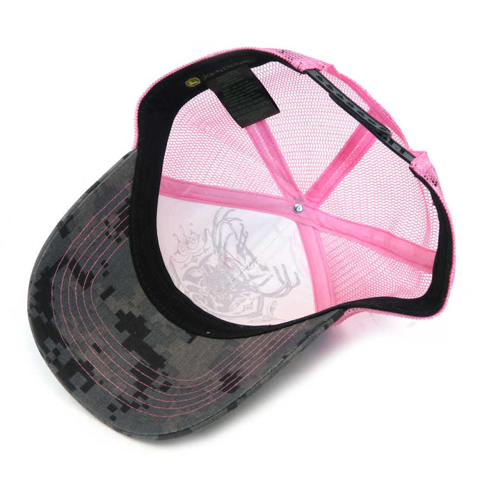 Ladies John Deere Digital Camo Black Twill Cap with Pink Mesh Back