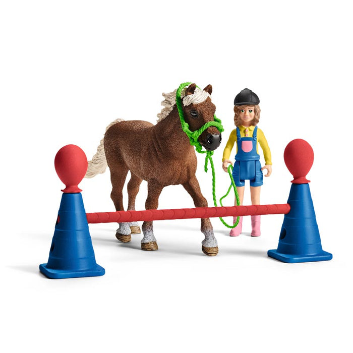 Pony Agility Training Set  by Schleich includes 26 pieces