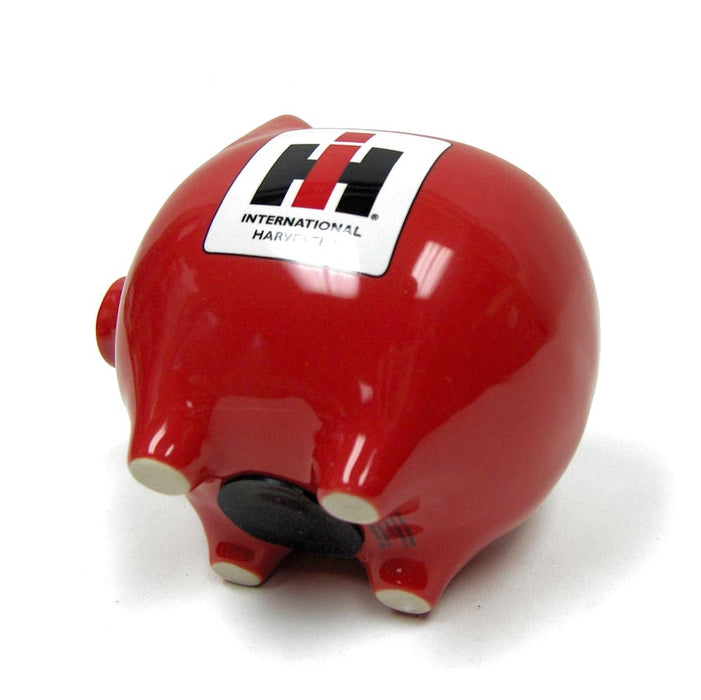 Red Polyresin Savings Bank IH Logo Piggy Bank