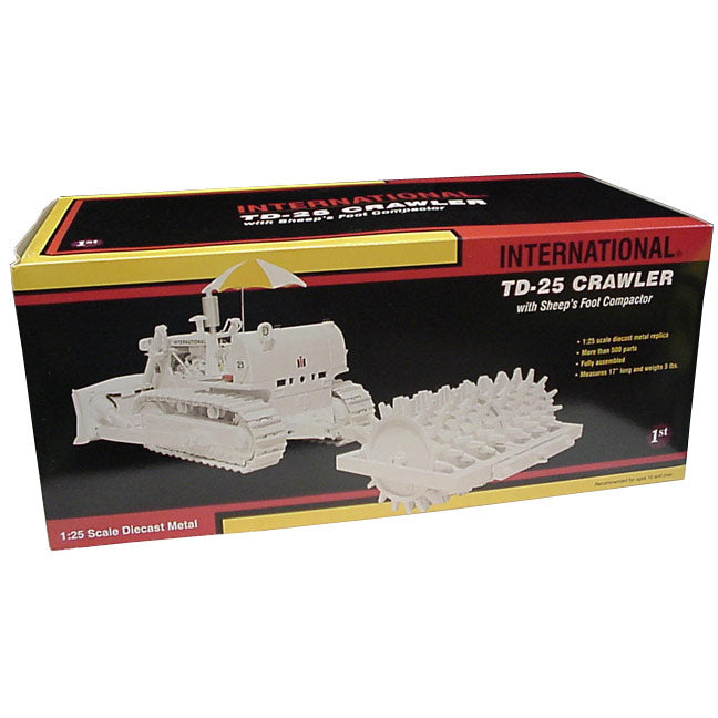 1/25 White International TD-25 Crawler with Sheep’s Foot Compactor by First Gear