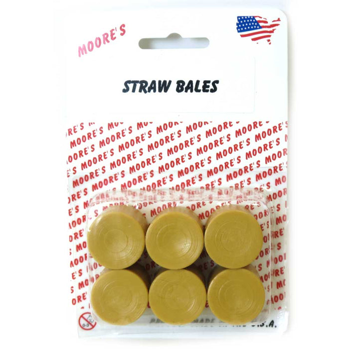 1/64 6 Pack of Plastic Round Straw Bales by Moores Farm Toys