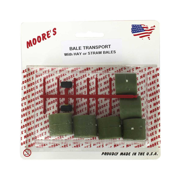 1/64 Plastic Red Frame Round Bale Transport with 6 Hay Bales