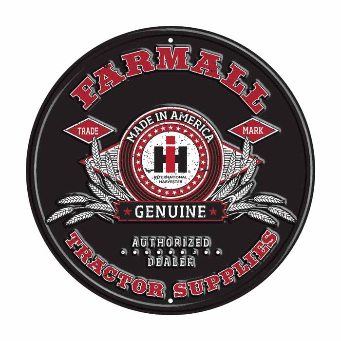IH Farmall Tractor Supplies 12" Round Tin Sign