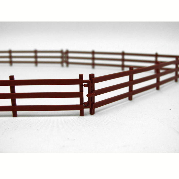 1/64 Brown 3 Rail Fence 6in Sections, 6 Pack