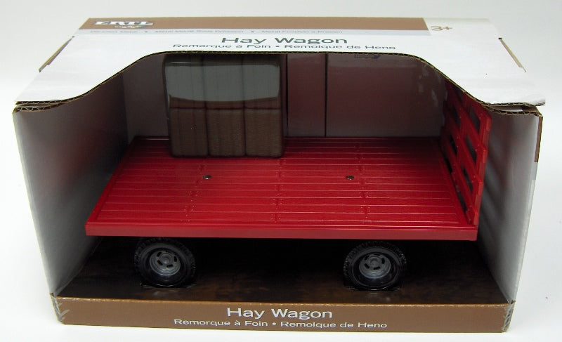 1/16 Red Hay Wagon with Bales