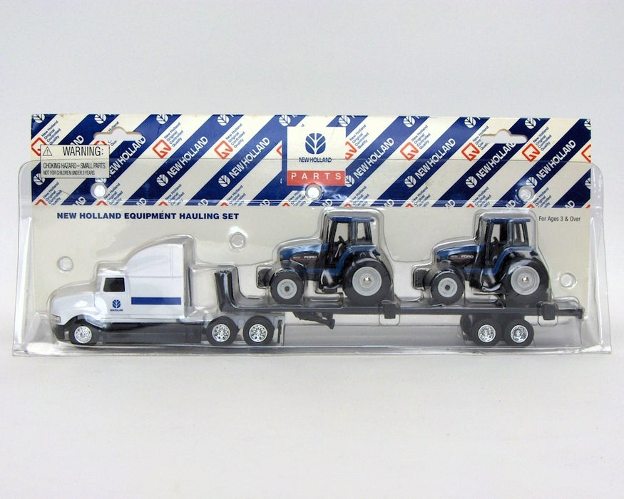 1/64 New Holland Ford Hauler with 2 Ford 8870 Tractors