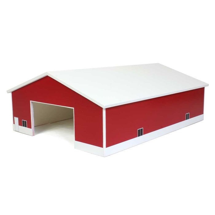 1/64 Red & White 60ft x 80ft Wooden Implement Shed
