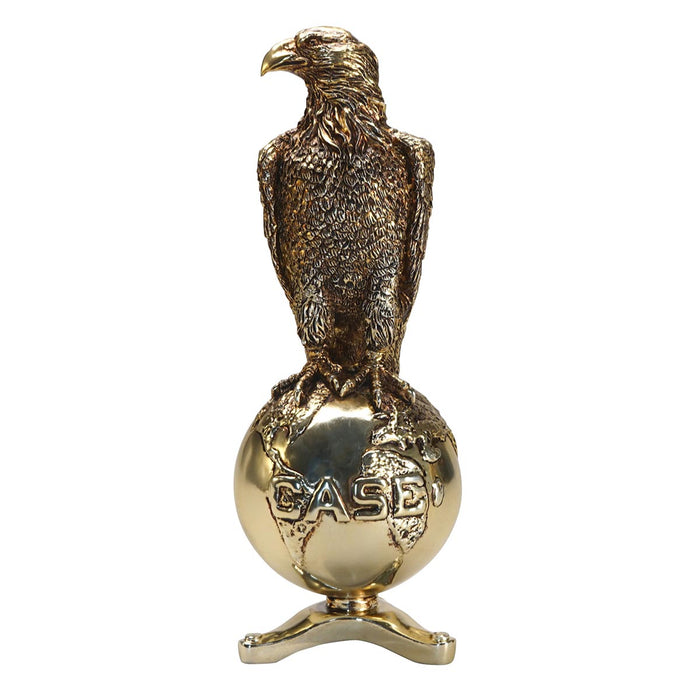 Bronze ~ 8 Inch CASE Old Abe Eagle on Globe with Display Stand