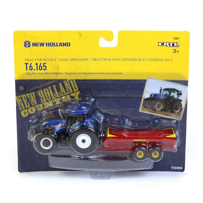1/64 New Holland T6.165 with V-Tank Manure Spreader