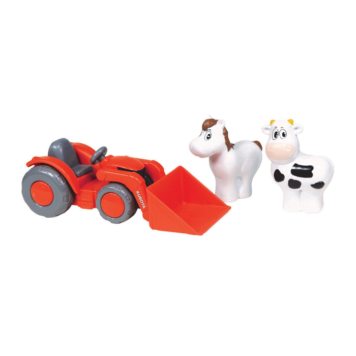 Kubota Tractor with Loader, Horse and Cow, Plastic Kids Toy