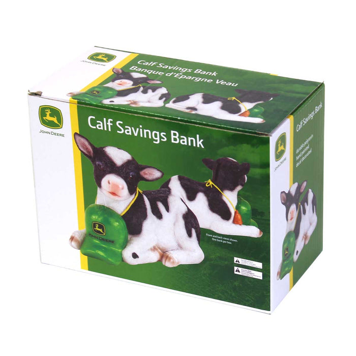 John Deere 6in Polyresin Calf Savings Bank