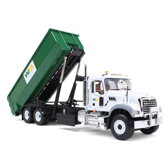 1/34 Mack Granite Waste Management Truck with Green Roll off Container