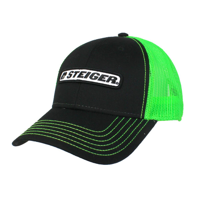 Steiger Logo Black & Green Mesh Back Cap