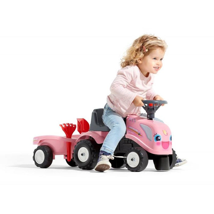 New Holland Girl's Pink Ride-on Tractor with Trailer and Tools