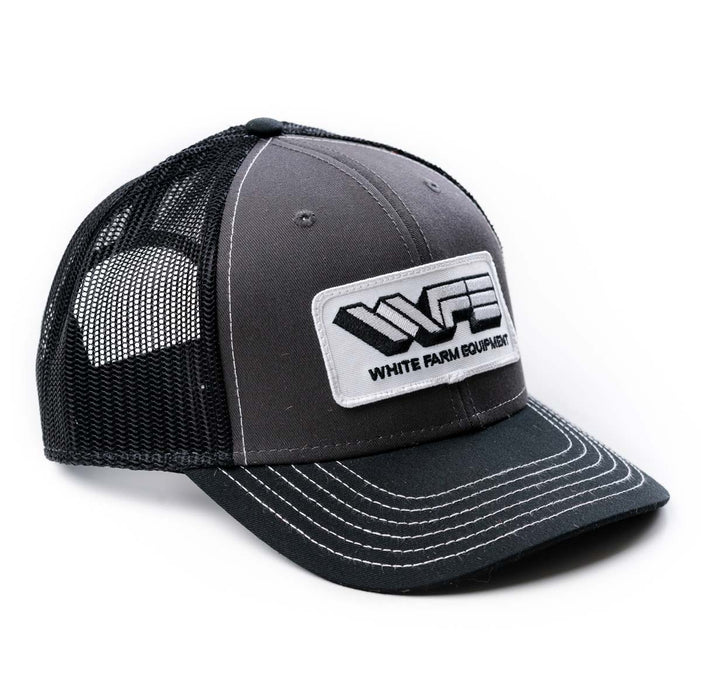 White Farm Equipment Logo Black & Gray Mesh Back Hat