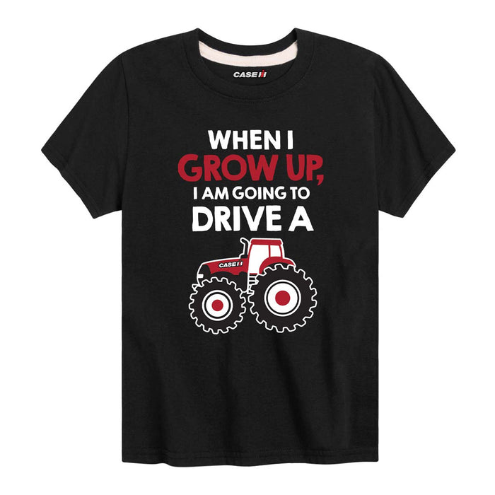 Case IH "When I Grow Up, I Am Going To Drive A Tractor" Toddler Black Short Sleeve T-Shirt