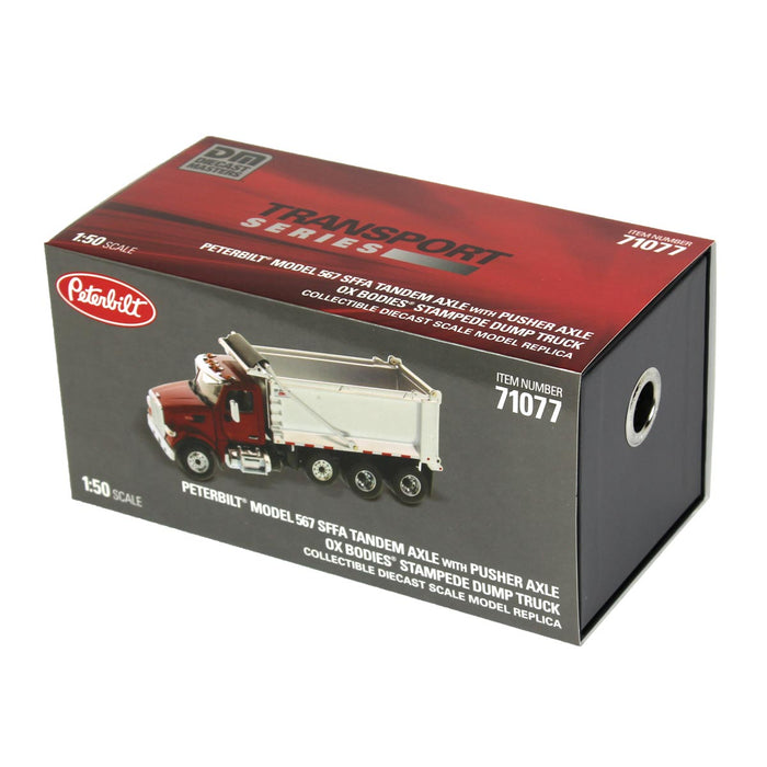 1/50 Peterbilt Model 567 SFFA Tandem Axle Dump Truck with Pusher Axle by Diecast Masters