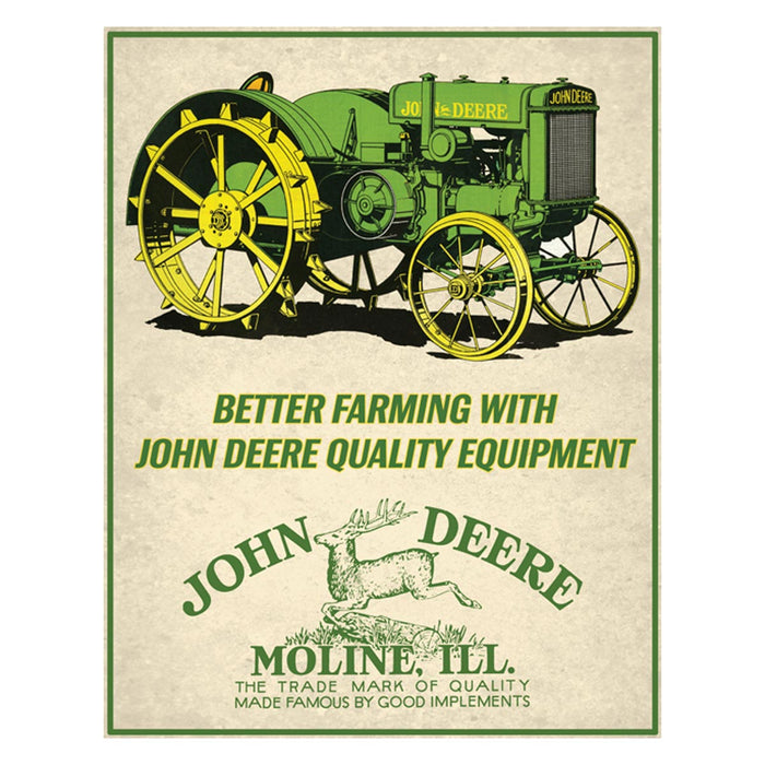 John Deere Better Farming Metal Sign