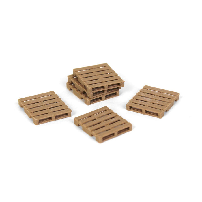 1/64 Set of 6 Brown Plastic Freight Pallets, 3D Printed in the USA