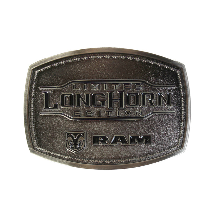 Ram "Longhorn" Silver Belt Buckle