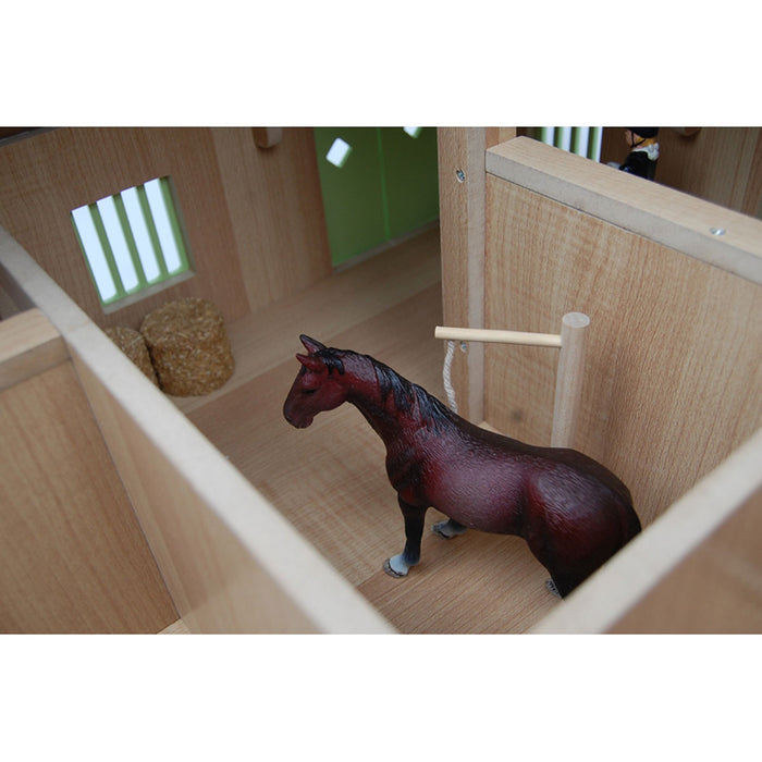 1/24 Pink & White Kids Globe Wooden Horse Stable with 4 Boxes, Storage and Wash Box