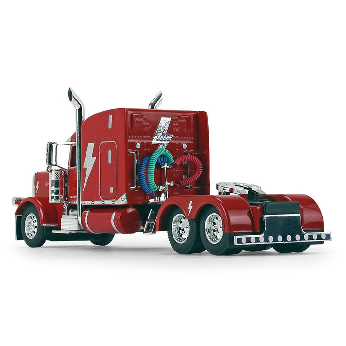 1/64 Red Peterbilt Model 389 Sleeper w/ Kentucky Moving Trailer, AC/DC PWR/UP, DCP by First Gear