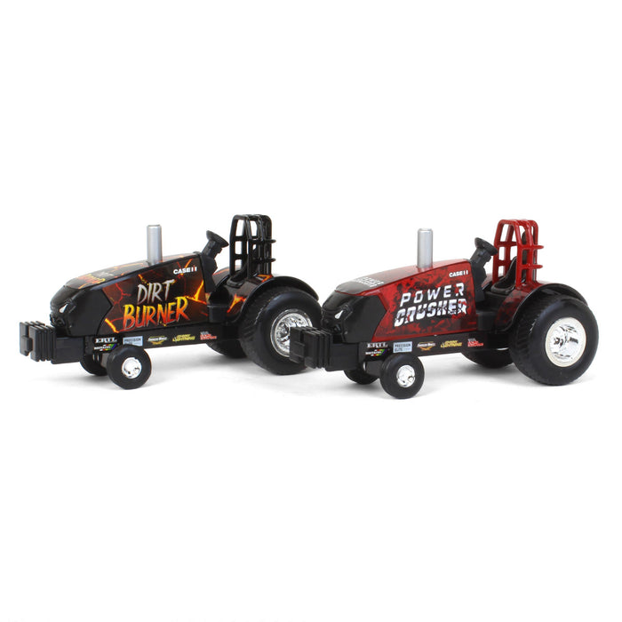 Set of 2 ~ 1/64 Case IH "Power Crusher" & "Dirt Burner" Die-cast Pulling Tractors
