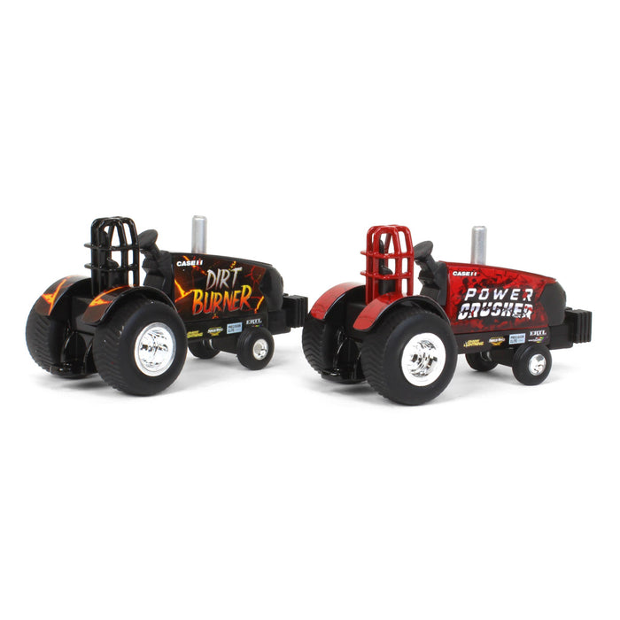 Set of 2 ~ 1/64 Case IH "Power Crusher" & "Dirt Burner" Die-cast Pulling Tractors