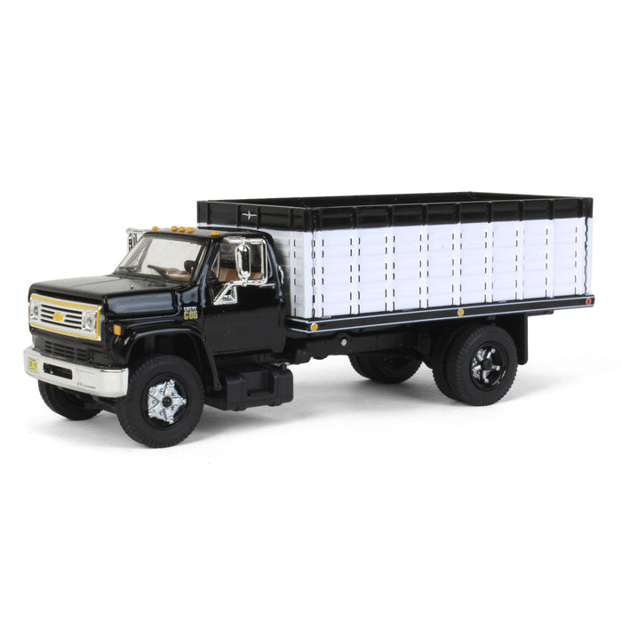1/64 Black & White 1970s Chevy C65 Single Axle Grain Truck, DCP by First Gear