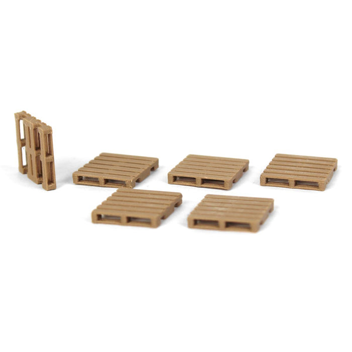 1/64 Set of 6 Brown Plastic Freight Pallets, 3D Printed in the USA
