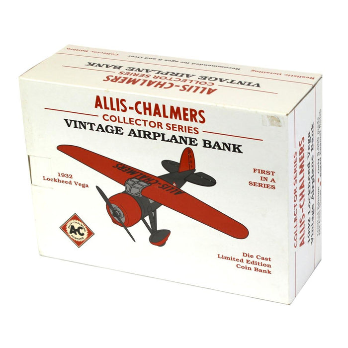 (B&D) Allis Chalmers 1932 Lockheed Vega Die-cast Airplane Bank - Box Damage