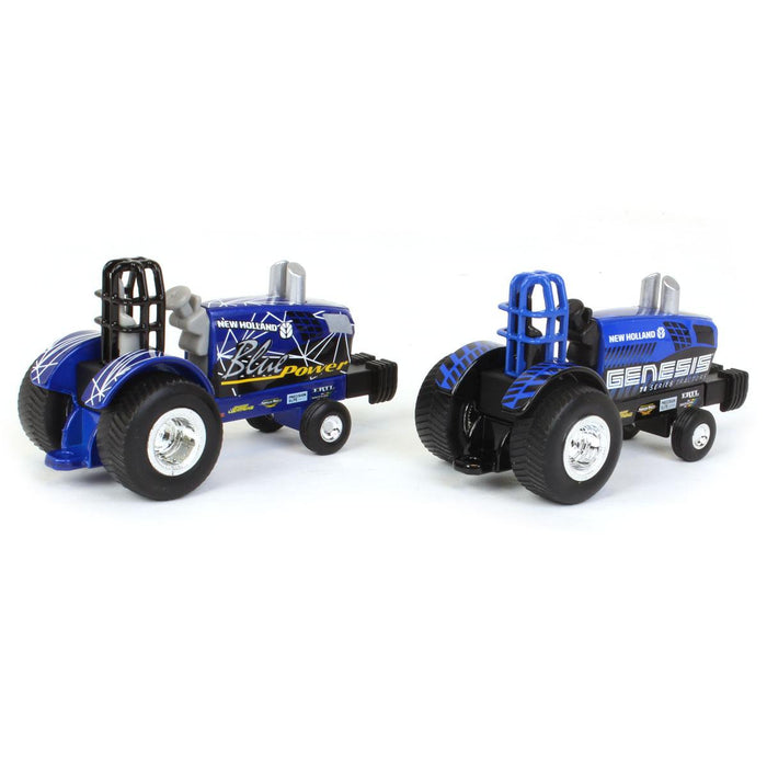 Set of 2 ~ 1/64 New Holland "Blue Power" & "Genesis" Die-cast Pulling Tractors