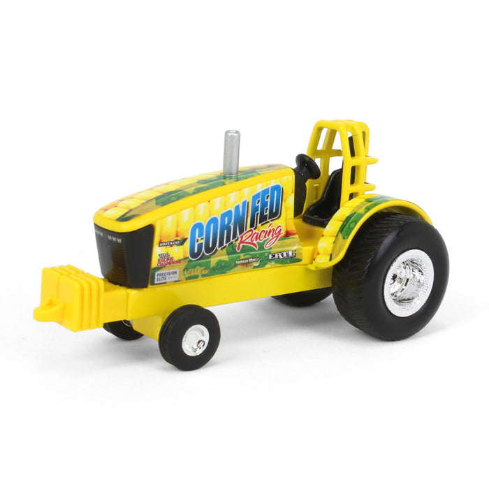 1/64 Corn Fed Racing Yellow Pulling Tractor, ERTL Collect N Play