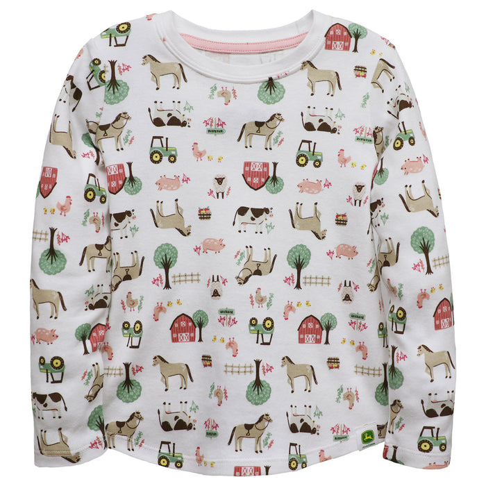 Toddler John Deere Farm Animals Longsleeve Shirt