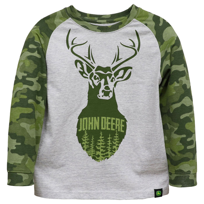 Childrens John Deere Camo Deer Long Sleeve Shirt