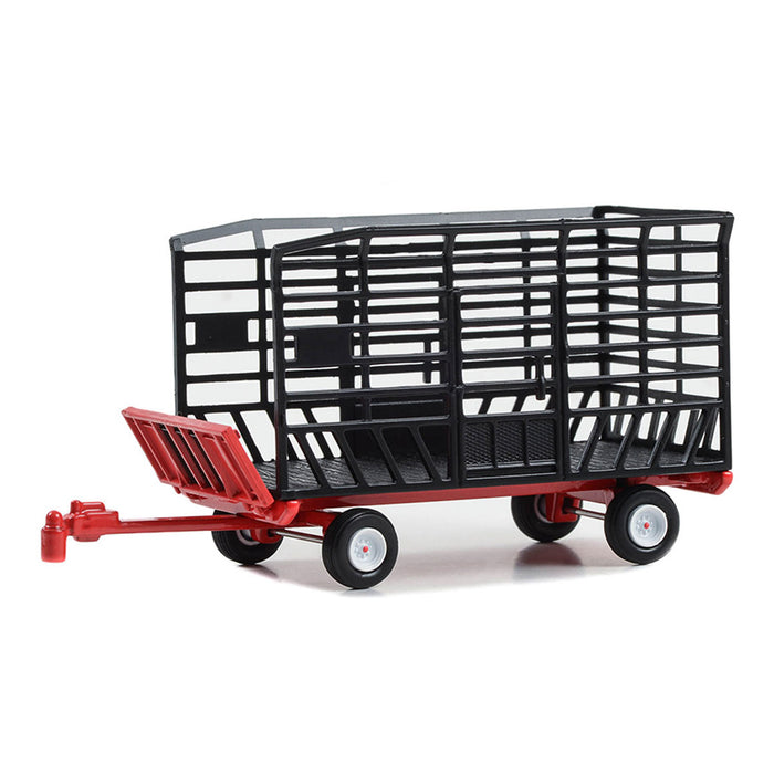 1/64 Bale Throw Wagon, Black and Red, Down on the Farm Series 8