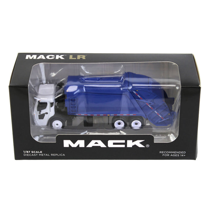 1/87 White Mack LR with Blue McNeilus Meridian Rear Loader by First Gear