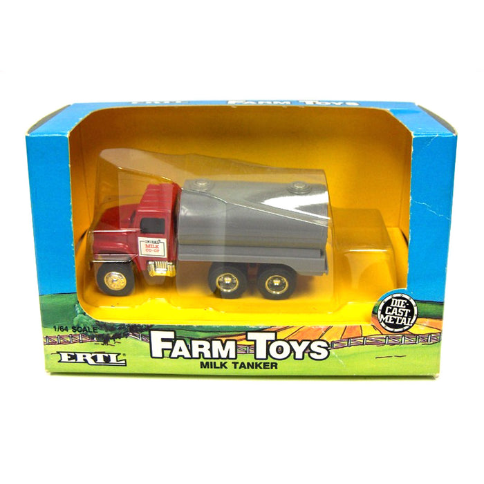 1/64 Red Cab Milk Tanker Tandem Axle Truck by ERTL Image