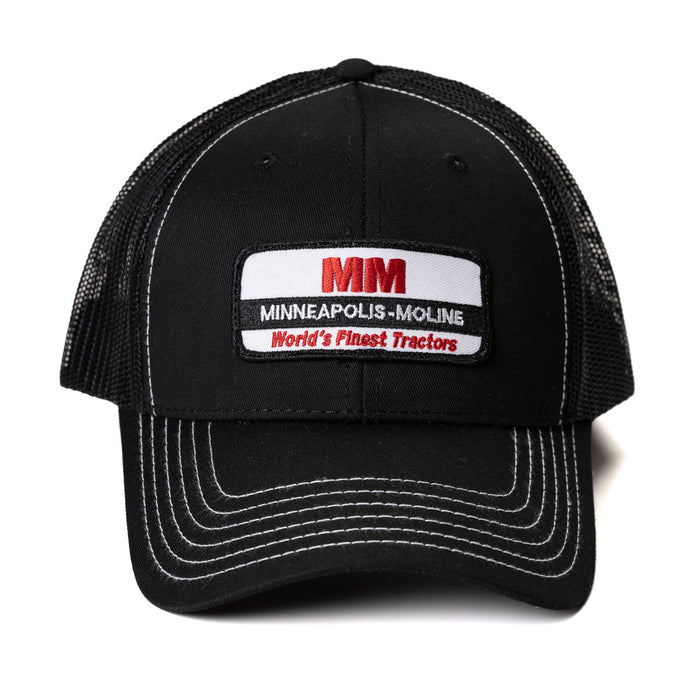 Minneapolis-Moline World's Finest Tractors Logo Hat, Black with White Stitching