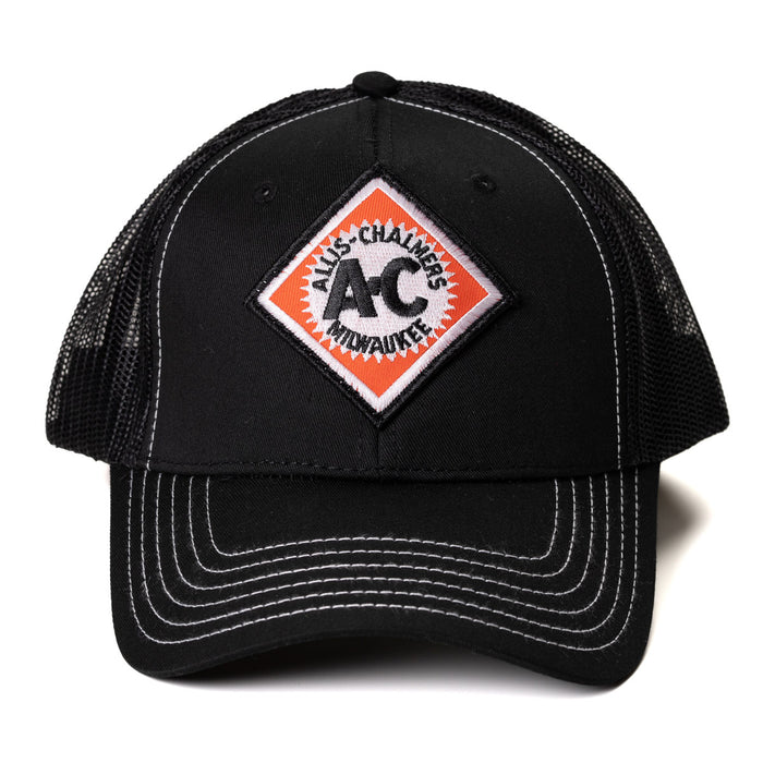 Allis Chalmers Starburst Logo Hat with White Accents & Black Mesh Back