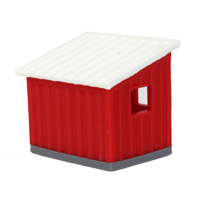 1/64 Red/White Chicken Coop Shed, 3D Printed