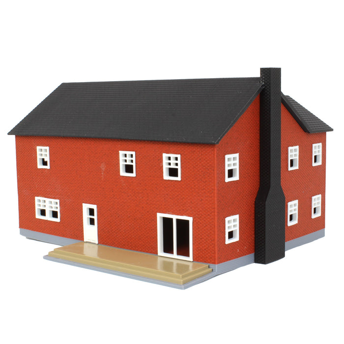 1/64 Red Brick “Home Sweet Home” Farm House w/ Porch, Deck & Chimney, 3D Printed