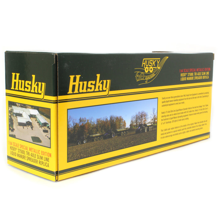 1/64 Metallic Green Husky 27500L Tri-axle Slim Line Liquid Manure Spreader by First Gear