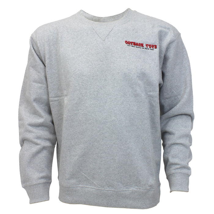 Men's Outback Toys Logo Gray Starting Point Solid Fleece Crew Neck Sweatshirt
