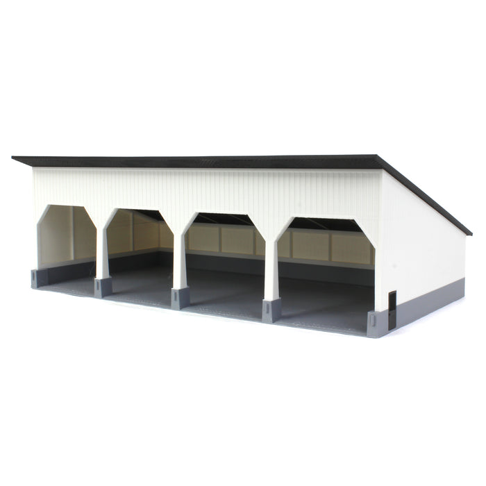 1/64 The Quad Bay 40ft x 80ft Cattle Shed, Black/White, 3D Printed
