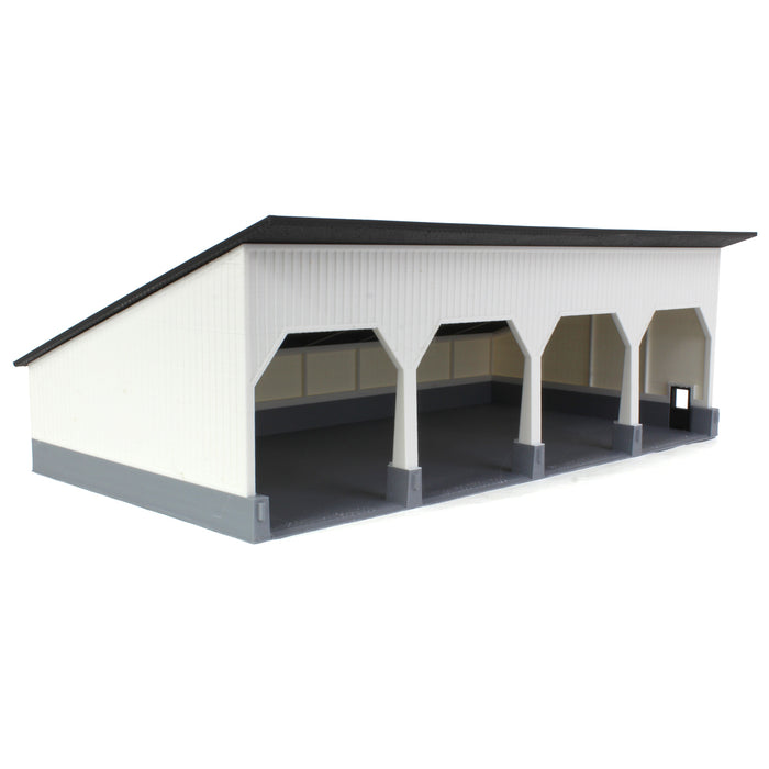 1/64 The Quad Bay 40ft x 80ft Cattle Shed, Black/White, 3D Printed