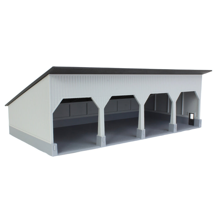 1/64 The Quad Bay 40ft x 80ft Cattle Shed, Gray/Black, 3D Printed