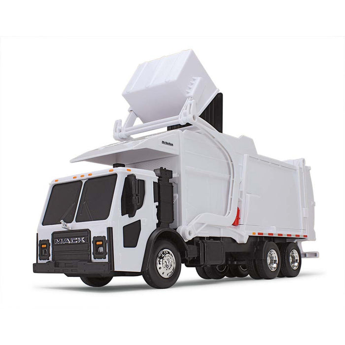 1/25 White Mack LR Garbage Truck w/ McNeilus Meridian Loader & Dumpster (Includes Lights & Sounds!)