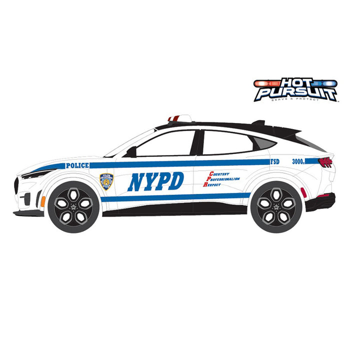 1/64 2022 Ford Mustang Mach-E Police, NYPD, Hot Pursuit Series 45