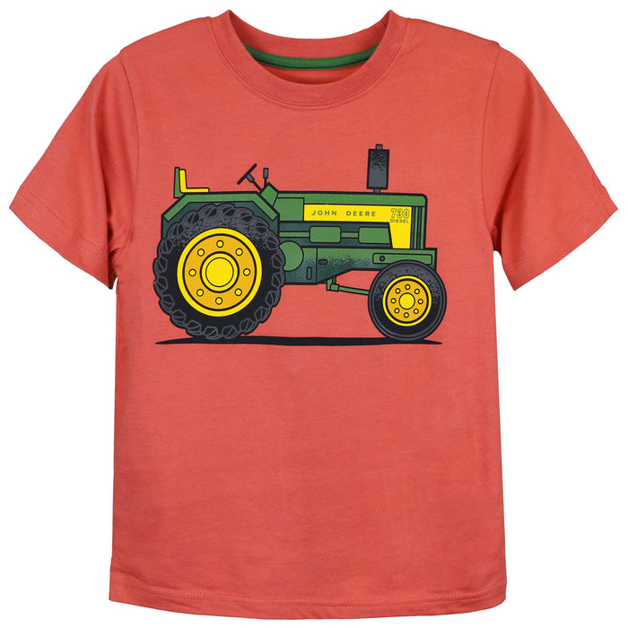 Childrens John Deere Vintage Tractor Rustic Red Short Sleeve T-Shirt